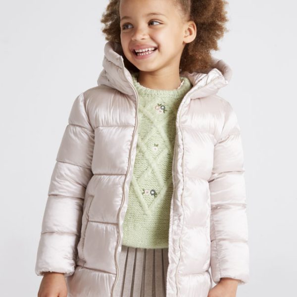 Mini Lány Téli Kabát Kesztyűvel